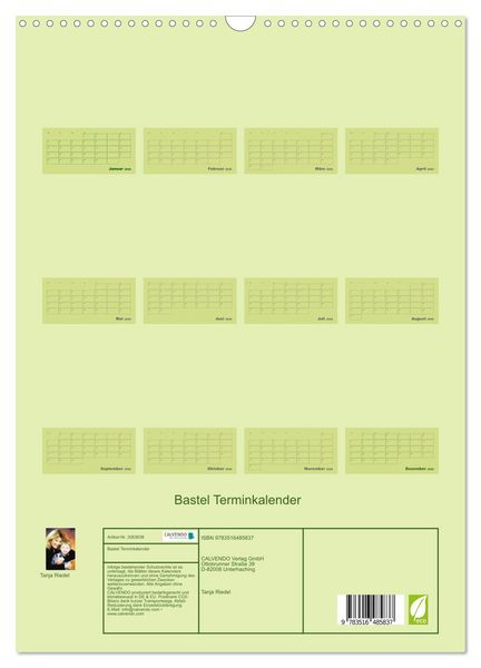 Produktbild: Bastel Terminkalender (Wandkalender 2026 DIN A3 hoch), CALVENDO Monatskalender