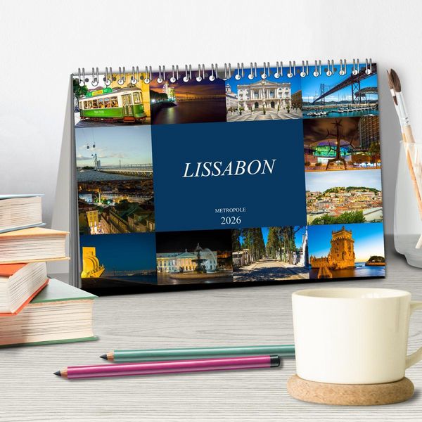 Produktbild: Metropole Lissabon (Tischkalender 2026 DIN A5 quer), CALVENDO Monatskalender
