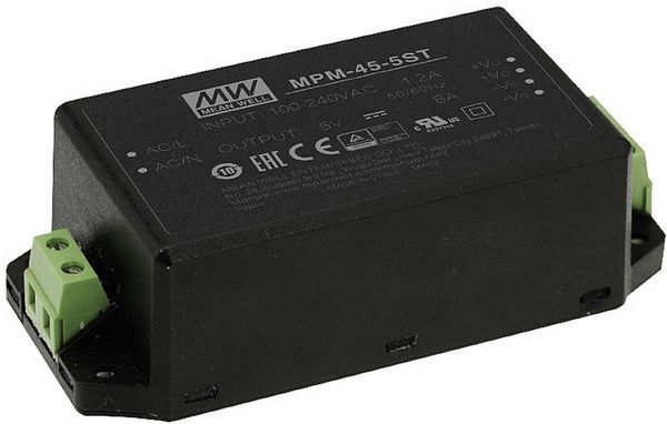 Produktbild: MEAN WELL MPM-45-15ST Schaltnetzteil 15 V/DC 3A 45W
