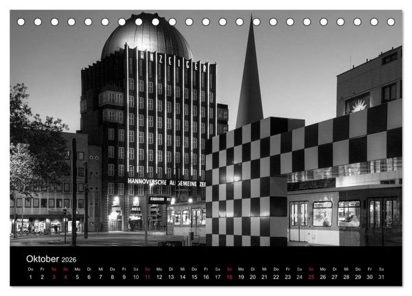 Produktbild: Hannover Monochrome Impressionen (Tischkalender 2026 DIN A5 quer), CALVENDO Monatskalender