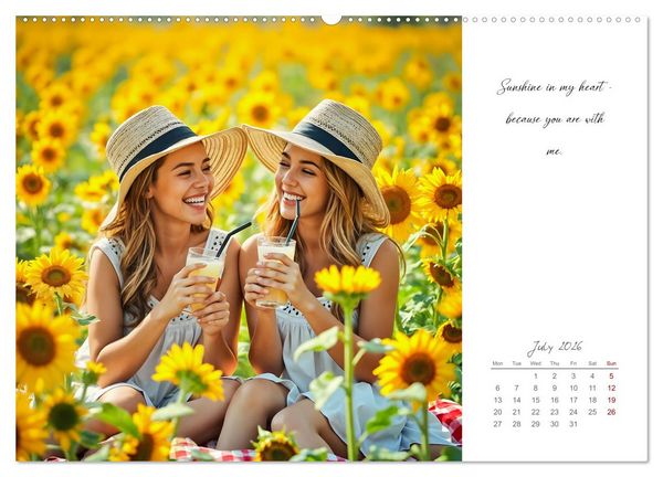 Produktbild: Shining brighter together - My heart, my sister, my home (Wall Calendar 2026 DIN A2 landscape), CALVENDO 12 Month Wall Calendar