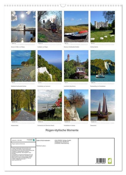 Produktbild: R&uuml;gen-Idyllische Momente (Wandkalender 2026 DIN A2 hoch), CALVENDO Monatskalender