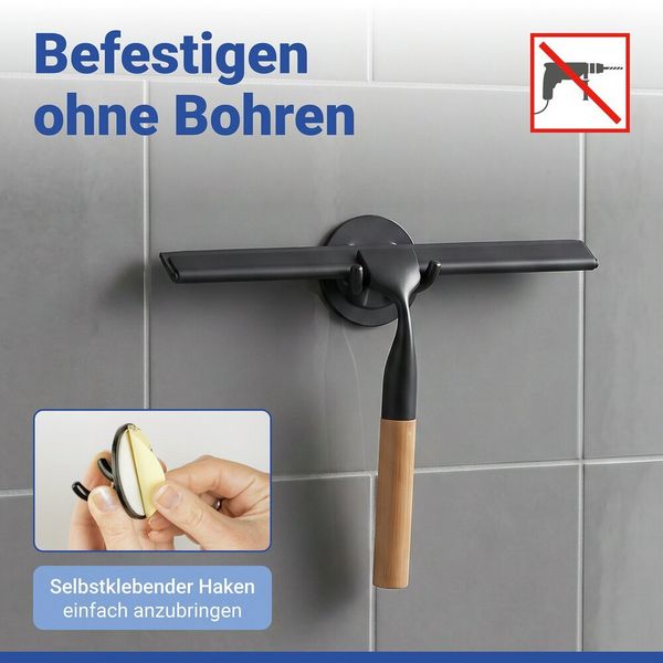 Produktbild: Turbo-Loc&reg; Duschabzieher Mod. Bambusa, aus Bambus und Edelstahl
