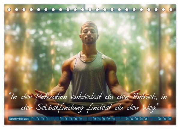 Produktbild: Motivation in Bewegung - Ein Jahr voller sportlicher Energie (Tischkalender 2026 DIN A5 quer), CALVENDO Monatskalender