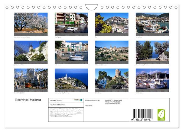 Produktbild: Trauminsel Mallorca (Wandkalender 2026 DIN A4 quer), CALVENDO Monatskalender