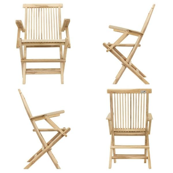 Produktbild: 4er Gartenstuhl Hochlehner Klappstuhl Holz Teak
