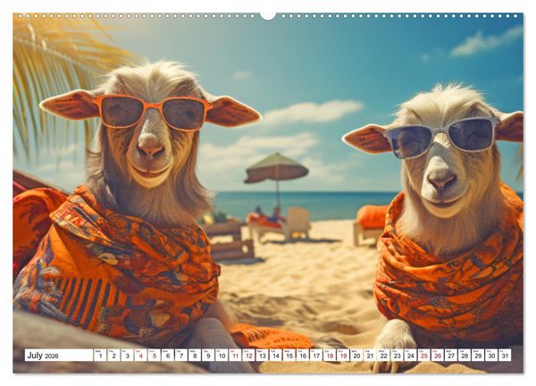 Produktbild: Sunny snapshots - A year of happy animals (High Quality Premium Wall Calendar 2026 DIN A2 landscape),CALVENDO 12 Month Wall Calendar