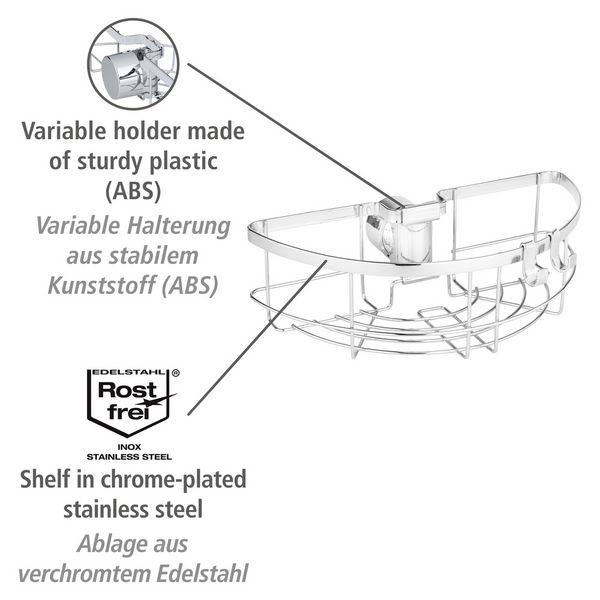 Produktbild: Duschstangencaddy Mod. Floresta Rund, Anbringung ohne Bohren und Schrauben