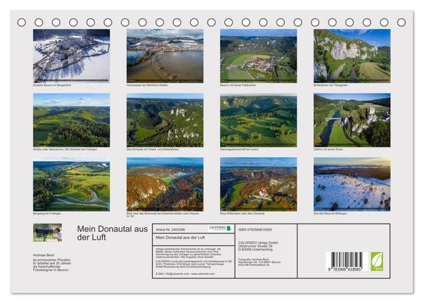 Produktbild: Mein Donautal aus der Luft (Tischkalender 2027 DIN A5 quer), CALVENDO Monatskalender