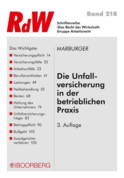Produktbild: Die Unfallversicherung in der betrieblichen Praxis
