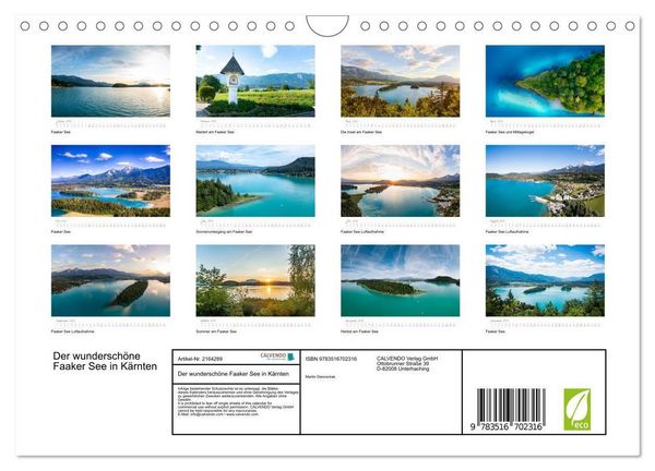 Produktbild: Der wundersch&ouml;ne Faaker See in K&auml;rnten (Wandkalender 2026 DIN A4 quer), CALVENDO Monatskalender
