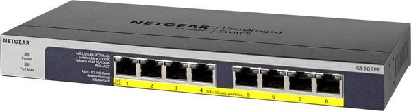 NETGEAR 8-Port GB Ethernet PoE+ Unmanaged Switch, lüfterlos (Metallgehäuse)