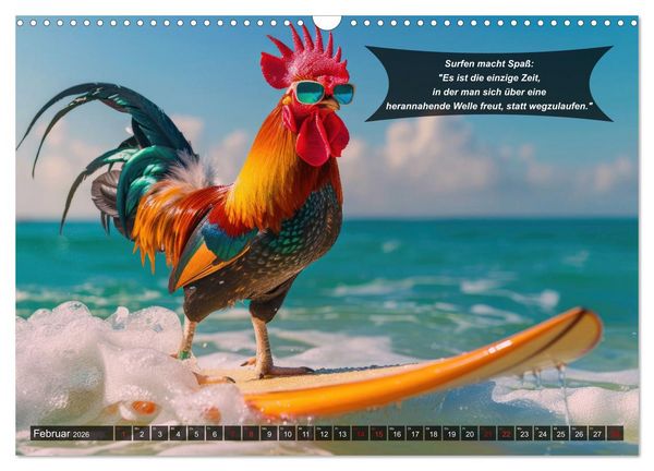 Produktbild: Der tierisch lustige Surfkalender (Wandkalender 2026 DIN A3 quer), CALVENDO Monatskalender