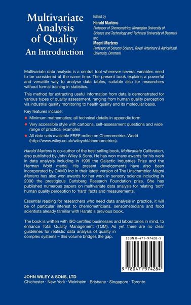 Produktbild: Multivariate Analysis of Quality