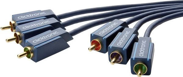 Produktbild: Clicktronic Composite Cinch AV Anschlusskabel [3x Cinch-Stecker - 3x Cinch-Stecker] 1m Blau