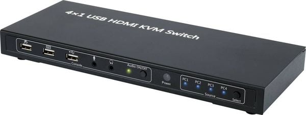 Produktbild: SpeaKa Professional 4 Port KVM-Umschalter HDMI USB 1920 x 1080 Pixel, 3840 x 2160 Pixel