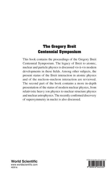 Produktbild: Gregory Breit Centennial Symposium, The