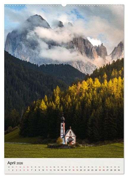 Produktbild: Die Dolomiten - Berge, die begeistern (Wandkalender 2026 DIN A2 hoch), CALVENDO Monatskalender