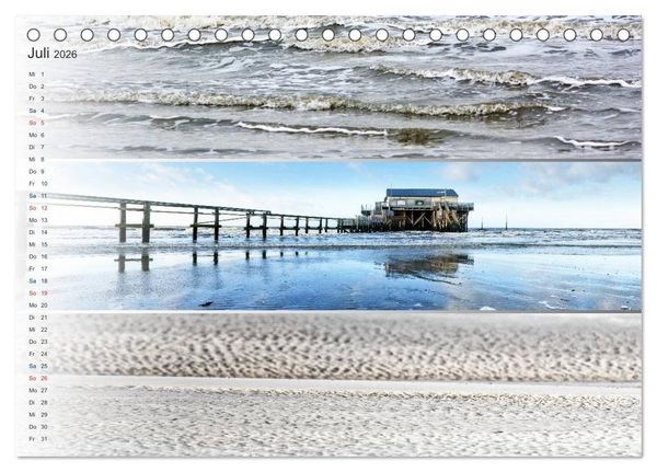 Produktbild: K&uuml;stenstreifen an der Nordsee (Tischkalender 2026 DIN A5 quer), CALVENDO Monatskalender
