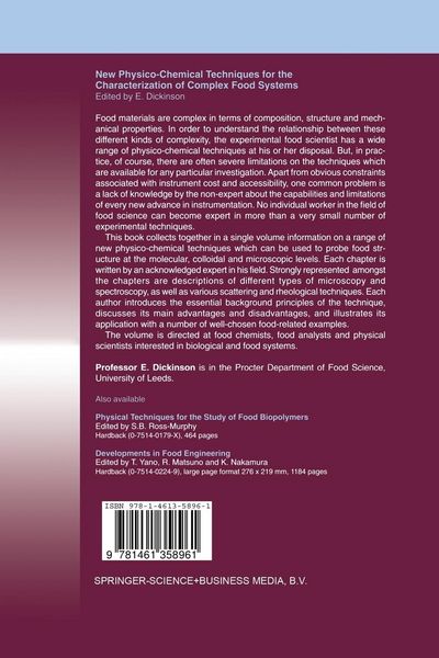 Produktbild: New Physico-Chemical Techniques for the Characterization of Complex Food Systems