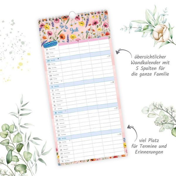 Produktbild: TR&Ouml;TSCH - Familienkalender Familienterminer Blumen 2027