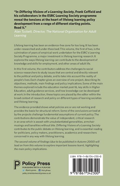 Produktbild: Differing visions of a Learning Society Vol 1
