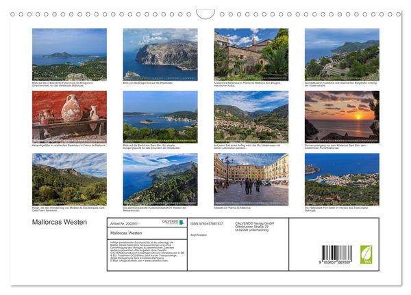 Produktbild: Mallorcas Westen (Wandkalender 2026 DIN A3 quer), CALVENDO Monatskalender