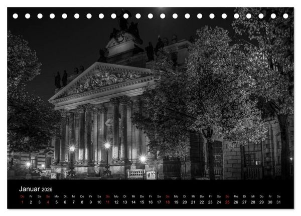 Produktbild: Dresden - Elbflorenz bei Nacht (Tischkalender 2026 DIN A5 quer), CALVENDO Monatskalender