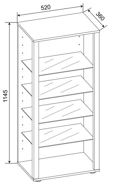 Produktbild: Holz Glas Stand Vitrine Sammelvitrine Glasol lll