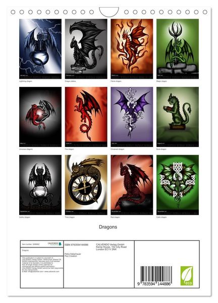 Produktbild: Dragons (Wall Calendar 2027 DIN A4 portrait), CALVENDO 12 Month Wall Calendar