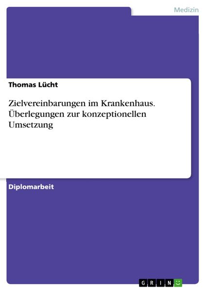 Produktbild: Zielvereinbarungen im Krankenhaus - &Uuml;berlegungen zur konzeptionellen Umsetzung
