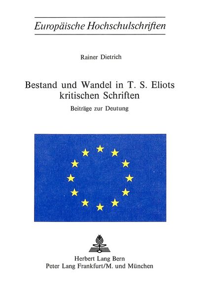 Produktbild: Bestand und Wandel in T.S. Eliots kritischen Schriften