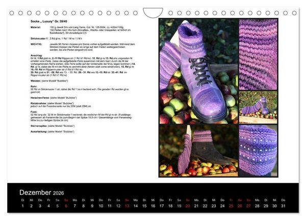 Produktbild: Sockenkalender Bootsocks 2026 (Wandkalender 2026 DIN A4 quer), CALVENDO Monatskalender