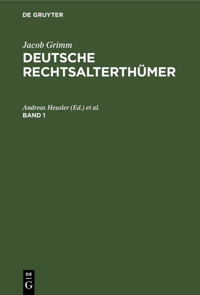 Produktbild: Deutsche Rechtsalterth&uuml;mer. Band 1