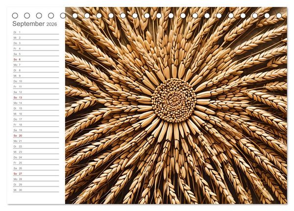 Produktbild: Natural Mandalas - Kraftvolle KI Mandalas aus Naturmaterialien (Tischkalender 2026 DIN A5 quer), CALVENDO Monatskalender