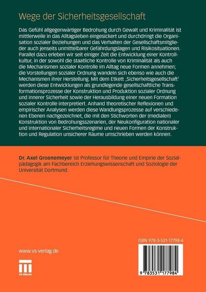 Produktbild: Wege der Sicherheitsgesellschaft
