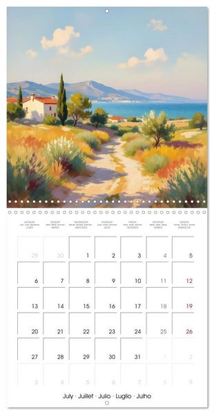 Produktbild: Paysages et jardins &ndash; Aquarelles impressionnistes (Calendrier mural carr&eacute; 2026 30x30 cm) Calendrier double avec une page pour vos prises de notes