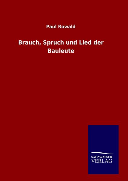 Produktbild: Brauch, Spruch und Lied der Bauleute