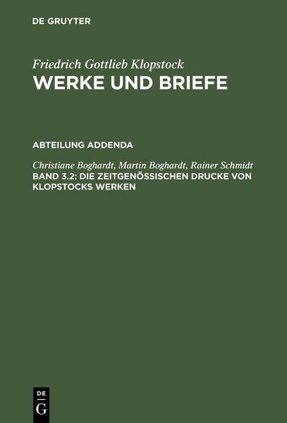Produktbild: Die zeitgen&ouml;ssischen Drucke von Klopstocks Werken