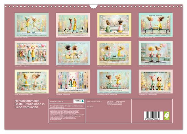 Produktbild: Herzensmomente. Beste Freundinnen in Liebe verbunden (Wandkalender 2026 DIN A3 quer), CALVENDO Monatskalender