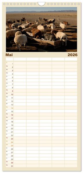 Produktbild: Familienplaner 2026 - W&uuml;ste Gobi mit 5 Spalten (Wandkalender, 21 x 45 cm) CALVENDO