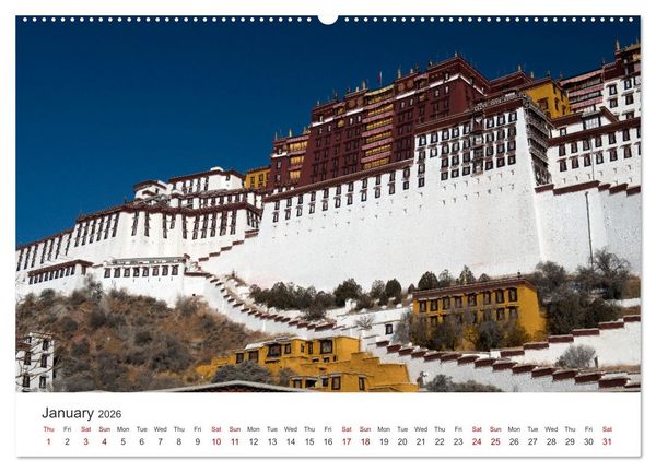 Produktbild: Tibet Monastery and landscapes (High Quality Premium Wall Calendar 2026 DIN A2 landscape),CALVENDO 12 Month Wall Calendar