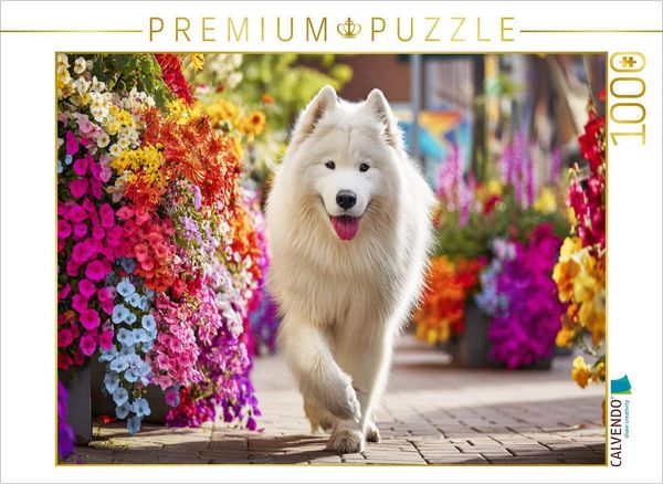 Produktbild: CALVENDO Puzzle Samojede im Sommer | 1000 Teile Lege-Gr&ouml;&szlig;e 64x48cm Foto-Puzzle f&uuml;r gl&uuml;ckliche Stunden