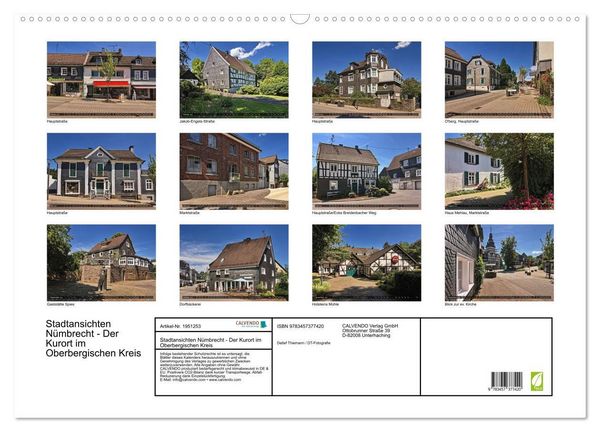 Produktbild: Stadtansichten N&uuml;mbrecht - Der Kurort im Oberbergischen Kreis (Wandkalender 2026 DIN A2 quer), CALVENDO Monatskalender