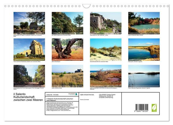 Produktbild: il Salento Kulturlandschaft zwischen zwei Meeren (Wandkalender 2026 DIN A3 quer), CALVENDO Monatskalender
