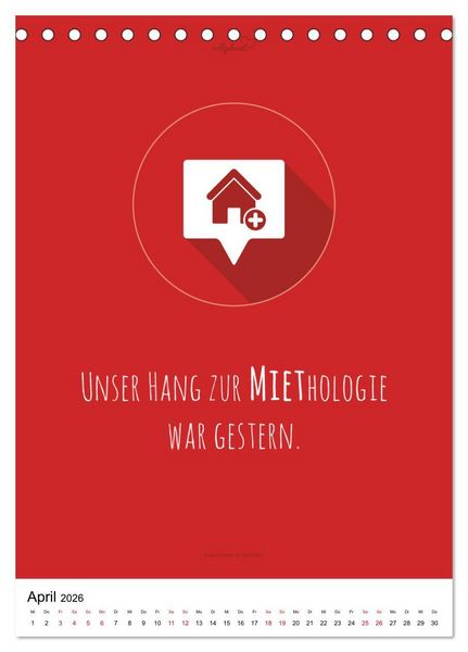 Produktbild: vollgeherzt: Der besondere Kalender f&uuml;r Bauherren mit motivierenden Hausbauzitaten (Tischkalender 2026 DIN A5 hoch), CALVENDO Monatskalender