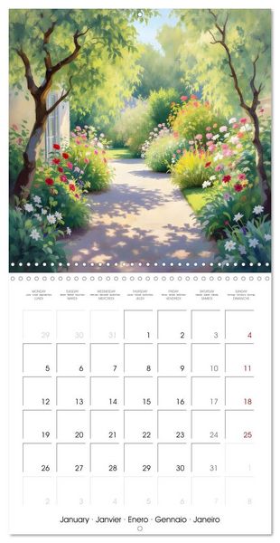 Produktbild: Paysages et jardins &ndash; Aquarelles impressionnistes (Calendrier mural carr&eacute; 2026 30x30 cm) Calendrier double avec une page pour vos prises de notes