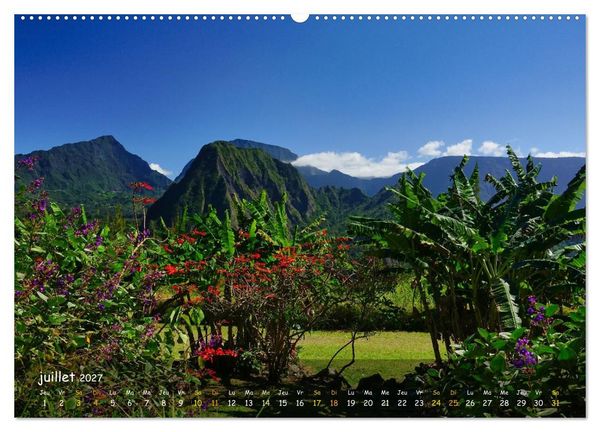 Produktbild: La R&egrave;union - C&ocirc;tes fantastiques et paysage montagneux (Calendrier mural haut de gamme 2027 DIN A2 vertical), CALVENDO calendrier mensuel