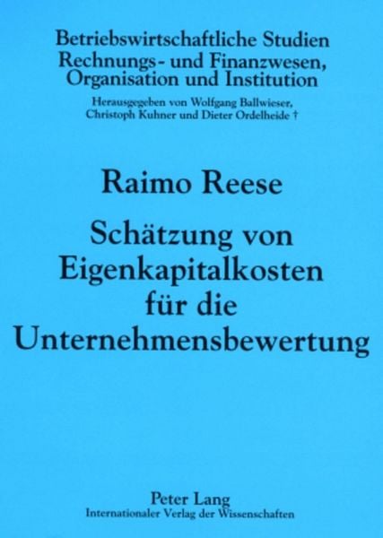 Produktbild: Sch&auml;tzung von Eigenkapitalkosten f&uuml;r die Unternehmensbewertung