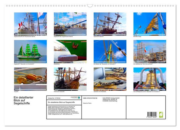 Produktbild: Ein detaillierter Blick auf Segelschiffe (Wandkalender 2026 DIN A2 quer), CALVENDO Monatskalender